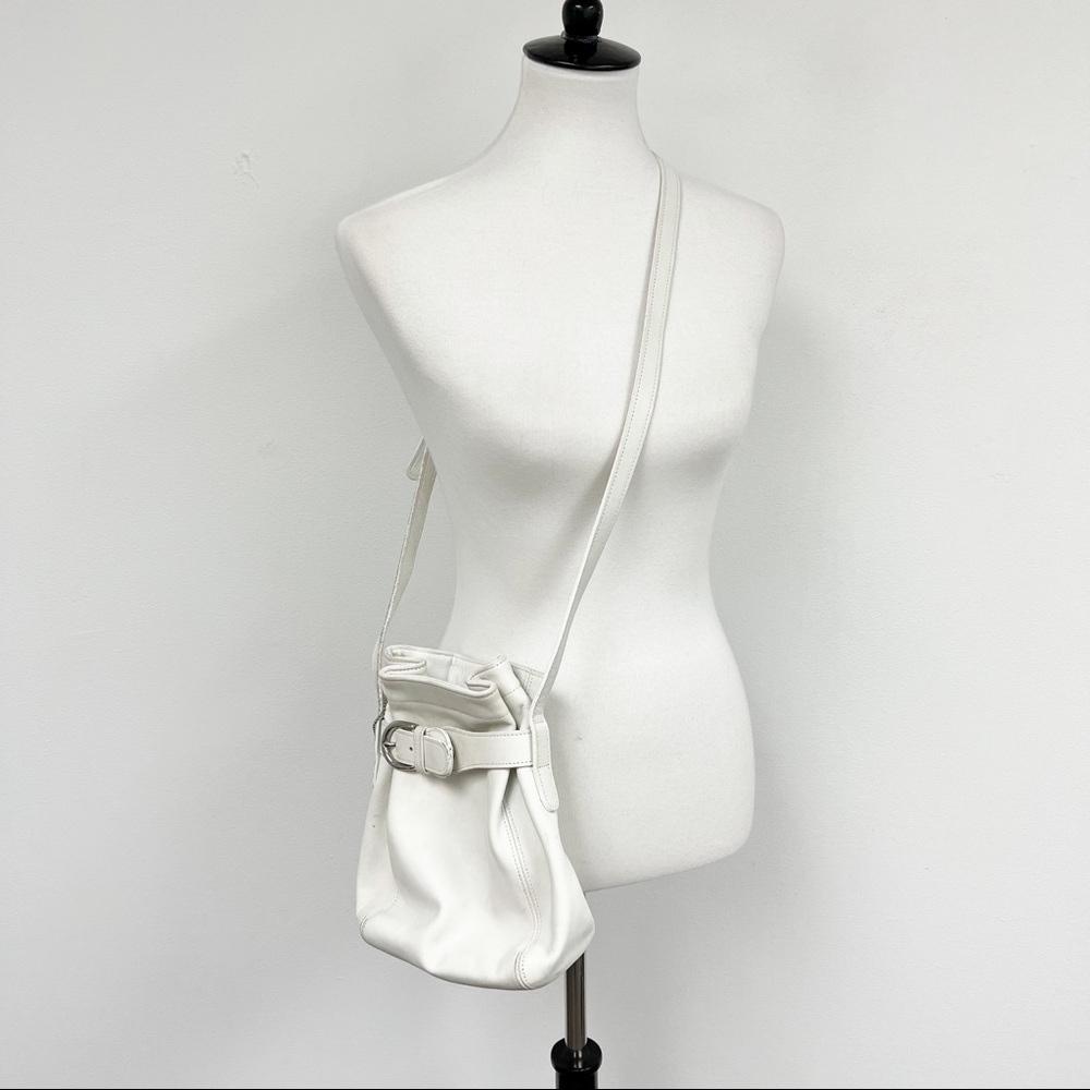 COACH vintage 4156 Soho Belted bucket Pouch white leather bag